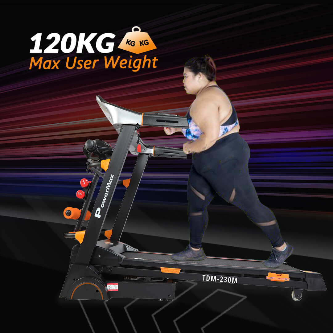 PowerMax Fitness TDA-230M Multifunction Motorized Treadmill with Semi-Auto Lubrication